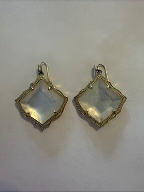 Kendra Scott Gold-Tone Clear Stone Kite Drop Earrings
